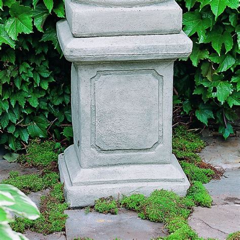 Campania International Large Square Frame Cast Stone Pedestal For Urns