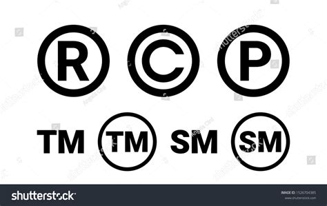 Registered Trademark Copyright Patent Service Mark Stock Vector