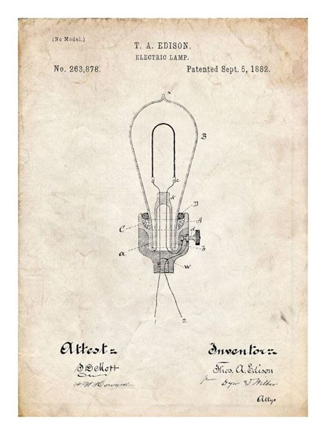 Edison Light Bulb Invention Poster 18x24 Handmade Giclée Etsy