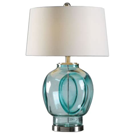 Uttermost Soresina Blue Green Glass Lamp Lamp Table Lamp Glass Table Lamp