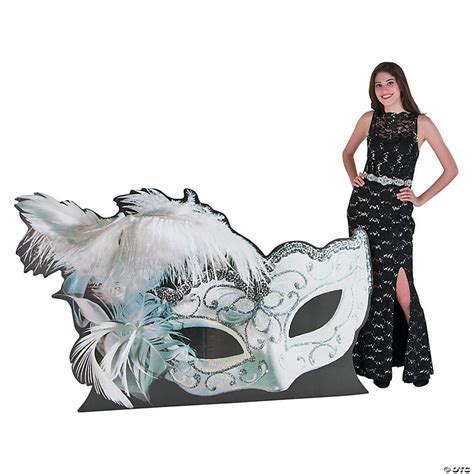 White Masquerade Ball Mask Stand Up Oriental Trading