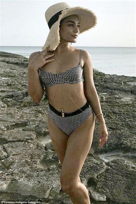 Vanessa Hudgens Looks Flirty In Turks And Caicos Wearing A Gingham Bikini Celebrity Style Guide