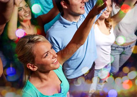 Smiling Friends At Concert In Club Stock Photo Image Of Clubbing