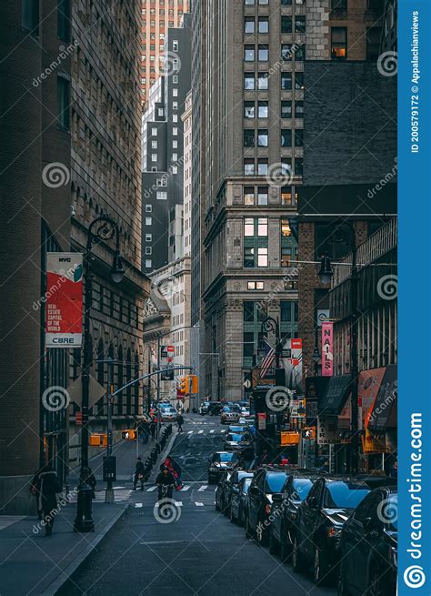 Escena Callejera En El Distrito Financiero Manhattan Nueva York