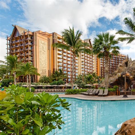 The Two Towers Of Aulani Resort With Ko Olina Beach In The Foreground