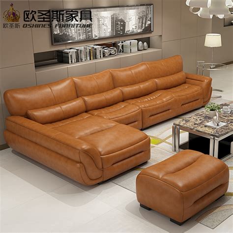 Whether you need the chaise on the left or the right, we have you covered. New Model L Shaped Modern Italy Genuine Real Leather Sectional Latest Corner Furniture ...