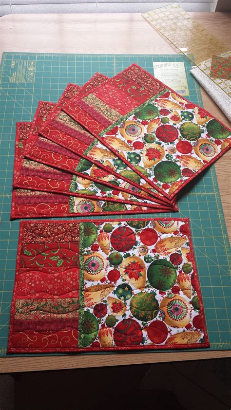 Quilted Christmas Placemats Placemats Patterns Quilted Placemat