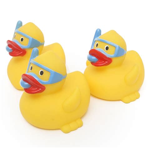 3 Pclot Bath Toys Floating Squeaky Ducks Yellow Diving Swimming Rubber