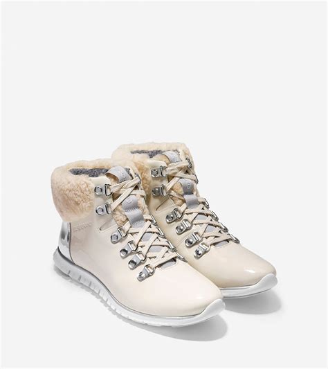 women s zerogrand waterproof hiker boots in white silver ivory cole haan