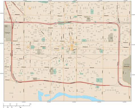 Phoenix Downtown Map With Local Streets In Adobe Illustrator Vector Format