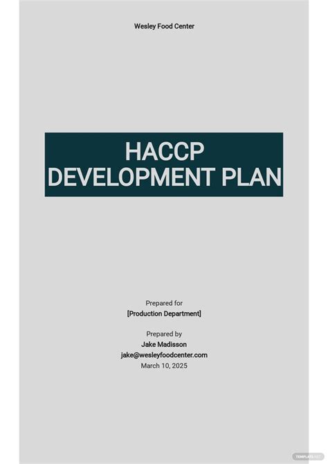 10 Haccp Plan Templates Free Downloads