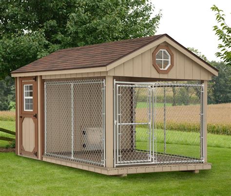 Fully Assembled 8 X 12 Ft Amish 1 Run Dog Kennel With Feed Room Dog