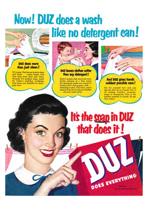 1954 Advertisement For Duz Detergent Vintage Laundry Vintage