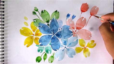 Easy Flower Painting With Watercolor Watercolor Painting For Beginners