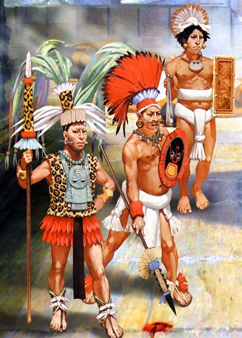 Maya Warriors Guerreros Mayas Ilustración Histórica Guerrero Azteca