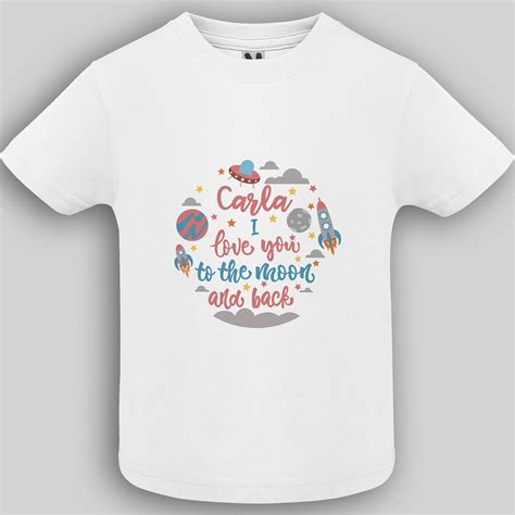 Camiseta Bebe Personalizadai Love You To The Moon And Back Para Niños