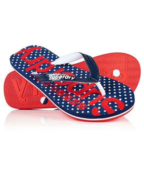 Womens All Over Print Flip Flops In Micro Polka Dot Superdry