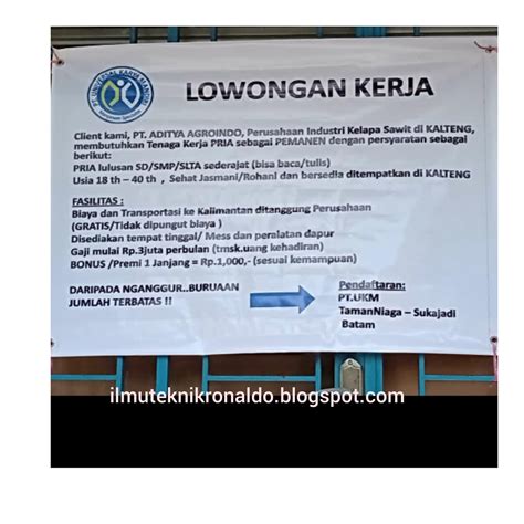 Maybe you would like to learn more about one of these? Lowongan kerja PT. ADITYA AGROINDO - BATAM - loker Medan desember 2019