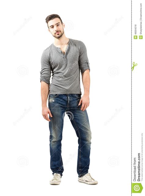 Relaxed Young Male Model Posing Stock Photo Image 46504218