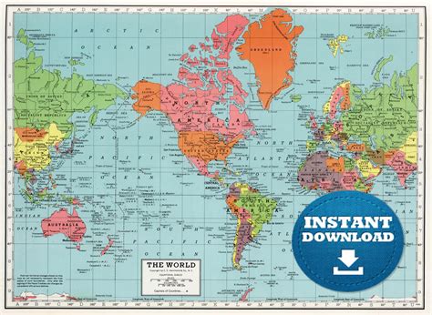 Printable Map World