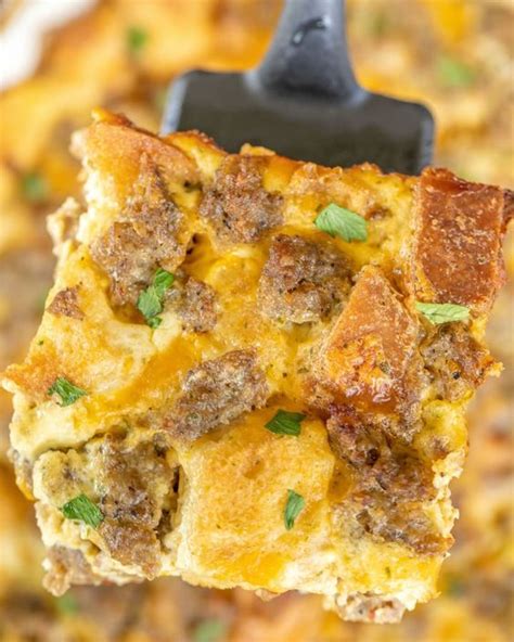 This Sausage And Crouton Breakfast Casserole Pinch Oof Yum