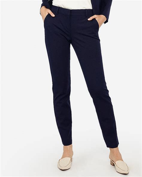 Express Mid Rise Ankle Columnist Pant In Navy Blue Express Style Trial
