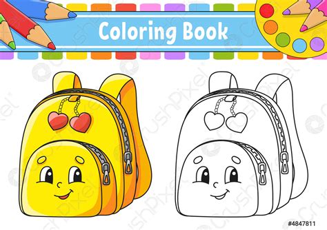 Coloring Book For Kids Cartoon Character Vector Illustration Black