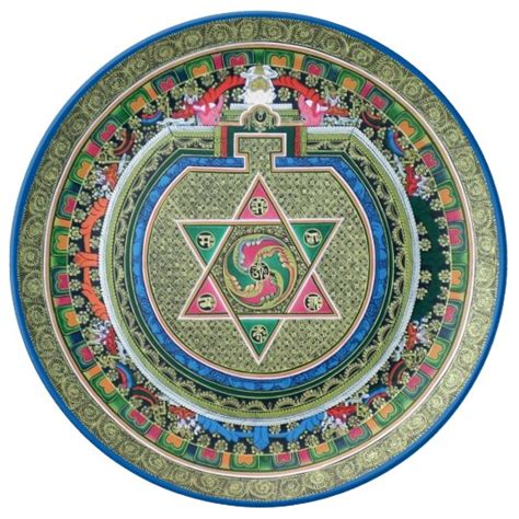 vintage tibetan tantric buddhism mandala thangka porcelain plate