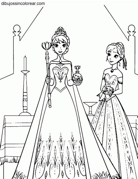 Ellas son las dos hermosas princesas de la película frozen: Dibujos Sin Colorear: Dibujos de personajes de Frozen (Princesas Disney) para Colorear