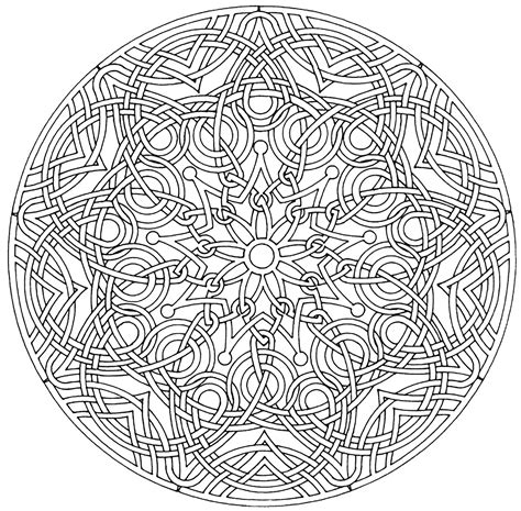Complicated designs coloring pages coloring page for kids. A royal mandala | Difficult Mandalas (for adults) - 100% ...