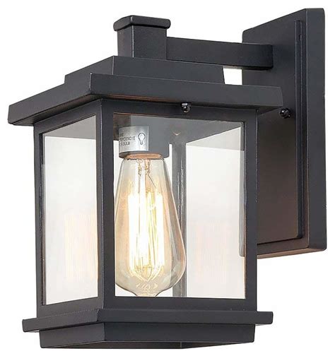 Transitional Aluminum Wall Sconce Black Transitional Outdoor Wall