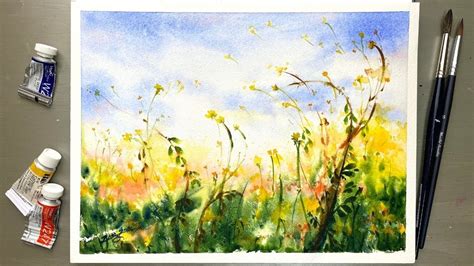 Watercolor Painting Wild Flowers How To Use Salt For Creating