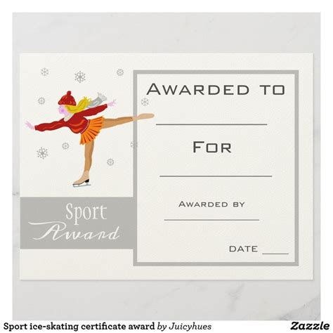 Sport Ice Skating Certificate Award Zazzle Ice Skating Concept Art