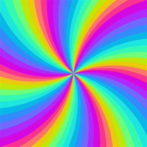 Rainbow Neon Swirl Background Radial Gradient Rainbow Of Twisted