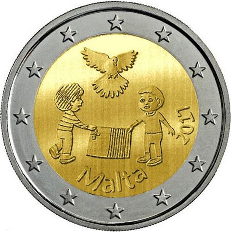 2 Euro Gedenkmünze Malta 2017 Bfr Frieden 695