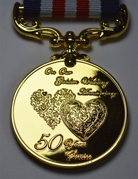 Th Golden Wedding Anniversary Medal For Long Distinguished Etsy