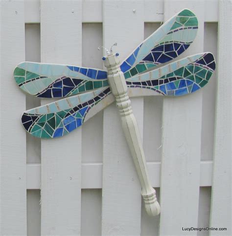 Table Leg Dragonflies With Stained Glass Mosaic Wings