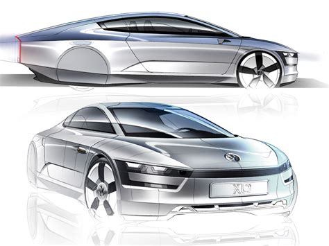 volkswagen xl1 concept design sketches car body design