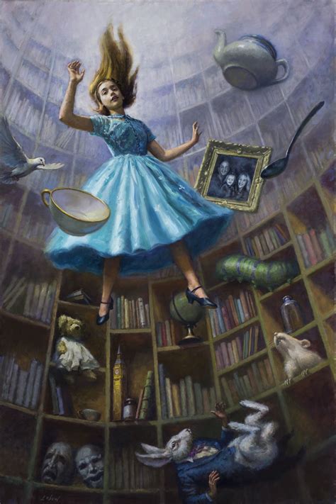 Down The Rabbit Hole By David Lebow Alice Rabbit Painting Alice In