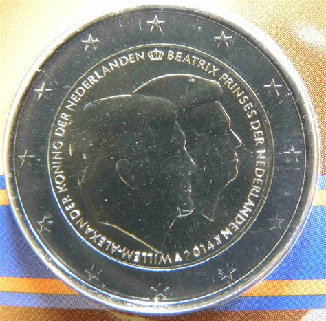 Niederlande 2 Euro Münze Doppelportrait König Willem Alexander Und