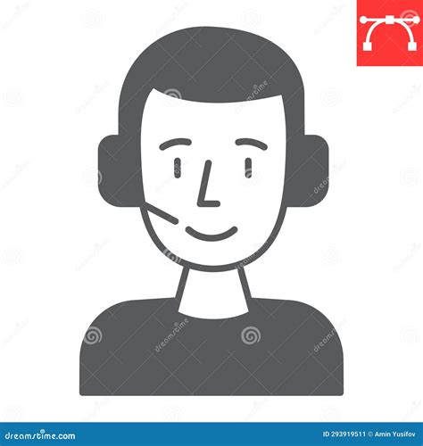 Customer Support Glyph Icon Stock Vector Illustration Of Silhouette