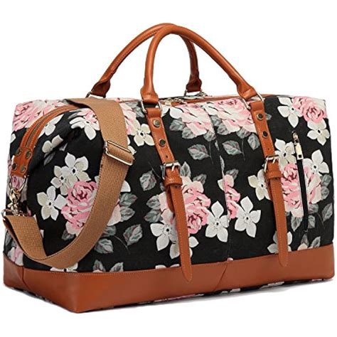 Camtop Weekend Travel Duffels Bag Ladies Women Duffle Tote Bags Pu Leather Trim 606462210768 Ebay