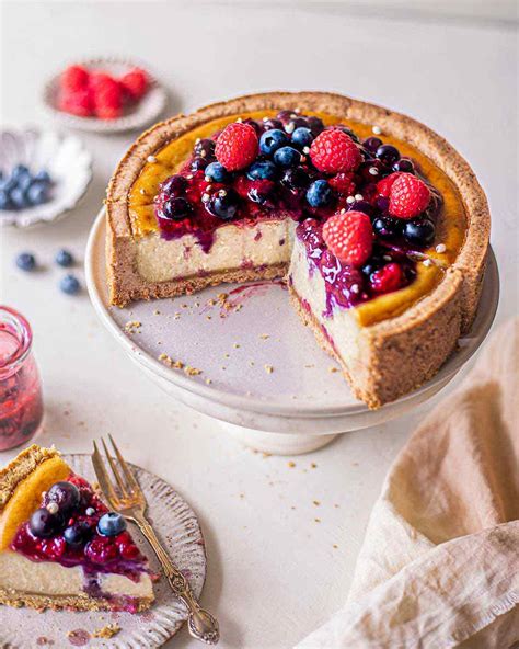 Baked Vegan Cheesecake With Berries Rainbow Nourishments