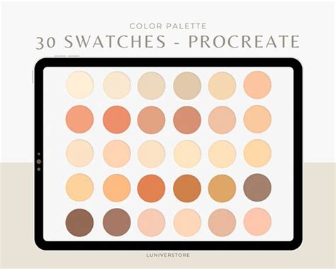 Nude Tones Swatches For Procreate Procreate Color Palette Etsy Finland