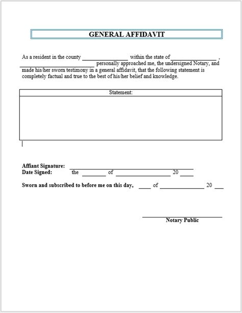 Free Sample Affidavit Form Templates In Pdf And Ms Word