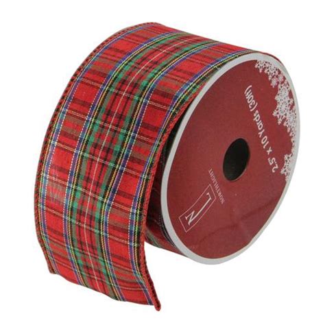 Northlight Plaid Wired Christmas Multi Color Polyester Craft Ribbon