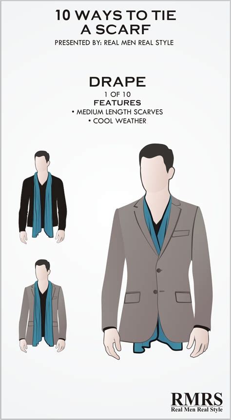 Men's options for tying a scarf. 10 Manly Ways To Tie A Scarf | Masculine Knots For Men ...