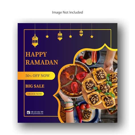 Premium Vector Ramadan Mubarak Fast Food Item Social Media Post Design