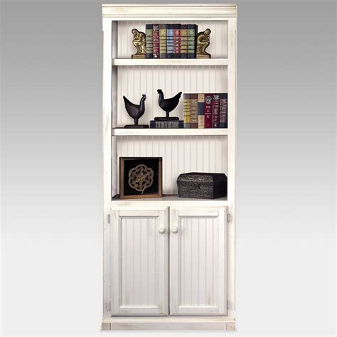Martin Furniture Southampton Wood Bookcase With Doors White White