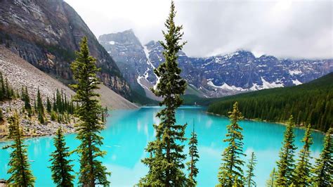 Moraine Lake Banff Alberta Canada Nature Photo Wallpaper 1920x1080